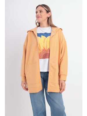 ALLDAY Soft Sarı-Fermuarlı Sweat Hırka