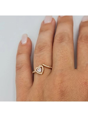 Rose Gold Kalpli Ayarlanabilir Ciddi Ilişki Yüzüğü