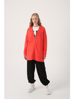 ALLDAY Nar Çiçeği-Fermuarlı Sweat Hırka