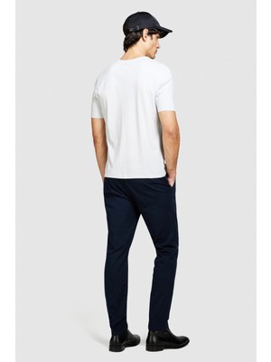 Streç Pamuklu Kemer Delikli Slim Fit Pantolon Erkek Lacivert Pantolon - 324P4AIHSF021