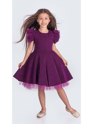 Mnk Baby & Kids Simli Şanzelize Kız Çocuk Abiye Elbise M00669