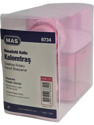 Mas 6734 Masaüstü Kollu Kalemtraş - Pembe