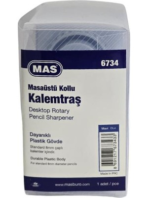 Mas 6734 Masaüstü Kollu Kalemtraş - Mavi