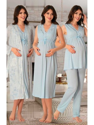 Effortt Mavi Hamile Lohusa Set