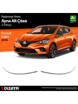 Renault Clio 5 Krom Ayna Alt Çıtası 2 Prç. 2019 2020 2021 2022 2023 2024 2025