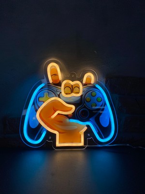 Neonite 'oyun Konsolu' Işıklı ve Uv'li Neon LED Dekoratif Duvar Tabelası(30x27cm)