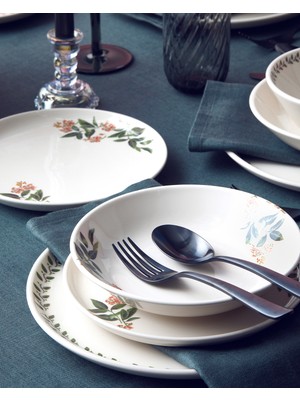 English Home Elena Seramik Yemek Takımı 16 Parça 4 Kişilik Yeşil-Turuncu