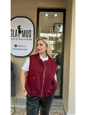 glam Bordo Bomber Yelek