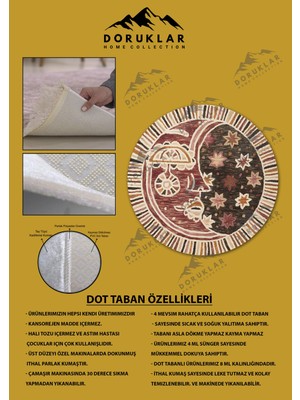 Doruklar Home Collection Kaymaz Taban Yıkanabilir Dijital Baskı Dekoratif Modern Desenli Lu x  Serisi Dot Taban Halı L15