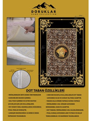 Doruklar Home Collection Kaymaz Taban Yıkanabilir Dijital Baskı Dekoratif Modern Desenli Lu x  Serisi Dot Taban Halı L12