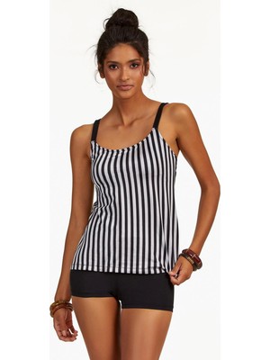 Argento 0063-9130 Kadın Çizgili Şortlu Tankini