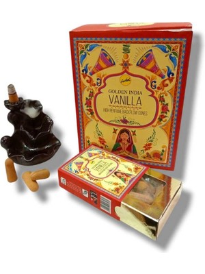 Vanilla Golden India Naturel Geri Akış Şelale Tütsü