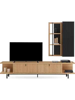 Enza Home Austin Midi Tv Ünitesi, 250X45 cm - Açık Meşe