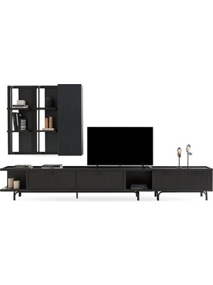 Enza Home Austin Maxi Tv Ünitesi, 350X45 cm - Koyu Meşe