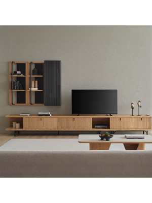 Enza Home Austin Maxi Tv Ünitesi, 350X45 cm - Açık Meşe