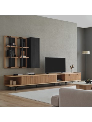 Enza Home Austin Maxi Tv Ünitesi, 350X45 cm - Açık Meşe