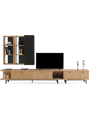 Enza Home Austin Maxi Tv Ünitesi, 350X45 cm - Açık Meşe