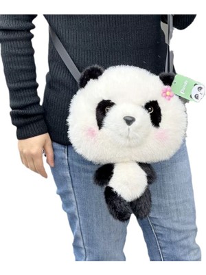 Grace1 Yaratıcı Sahte Vizon Çiçekli Panda Crossbody Çanta (Yurt Dışından)