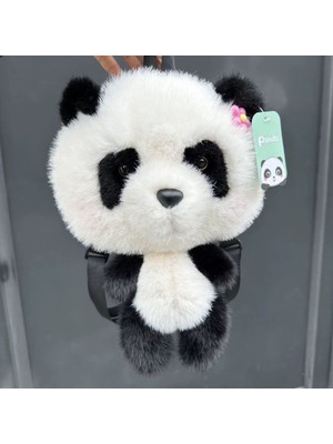 Grace1 Yaratıcı Sahte Vizon Çiçekli Panda Crossbody Çanta (Yurt Dışından)