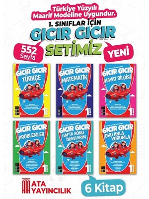 Ata Yayıncılık 1. Sınıf Gıcır Gıcır 6'lı Set 2024 Eğitim Yılı İçin Hazırlanmış 552 Sayfa