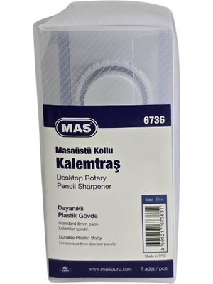 Mas 6736 Masaüstü Büyük Kollu Kalemtraş - Mavi