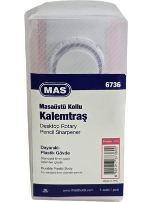 Mas 6736 Masaüstü Büyük Kollu Kalemtraş - Pembe