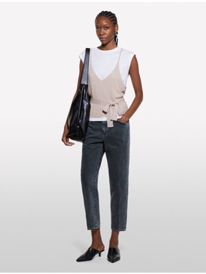 Yüksek Bel Boyfrıend Fıt Denim Jeans