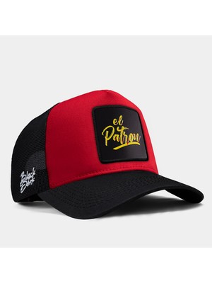 BlackBörk El Patron Logolu Siyah-Kırmızı Trucker Şapka