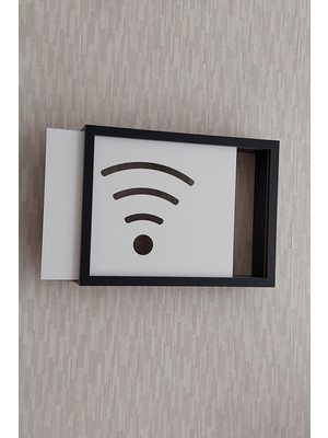 HKM Ticaret 25 x 35  cm  Wifi Desenli Modem ve Sigorta Kutusu Saklama Kutusu! Siyah  Saklama Kutusu!