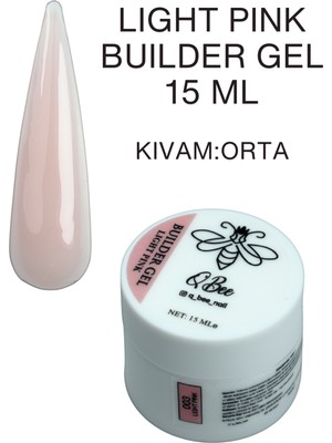 Qbee Professıonal 15ML Protez Tırnak Jeli Builder Gel Light Pink