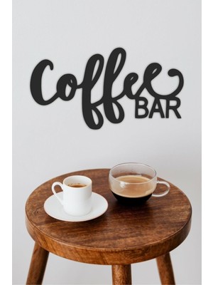 Dekoratif Coffee Bar Ahşap Duvar Yazısı Kahve Köşesi Duvar Süsü