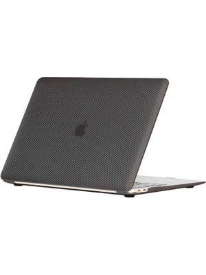 Ekılıf Macbook 13.3' Pro 2020 A2338 - Alt ve Üst Koruyucu Msoft Carbon Fiber Tasarımlı Kapak - Şeffaf