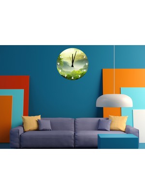 Ti Play Dağlar ve Ormanlar 30 x 30 cm  Akrilik Dekoratif Modern Duvar Saati