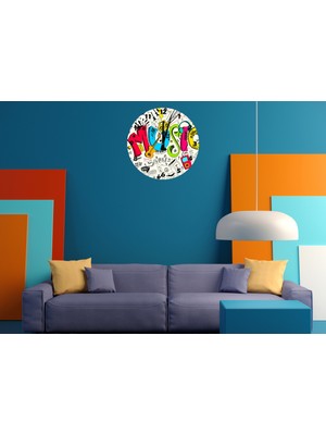 Ti Play Müzik Renktir 30 x 30 cm  Akrilik Dekoratif Modern Duvar Saati