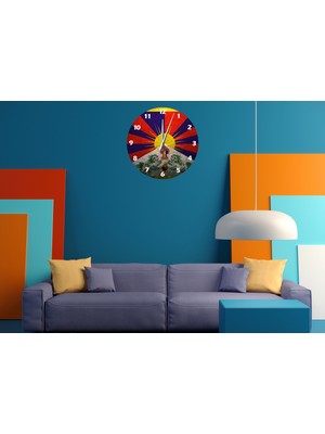 Ti Play Tibet Bayrağı 30 x 30 cm  Akrilik Dekoratif Modern Duvar Saati