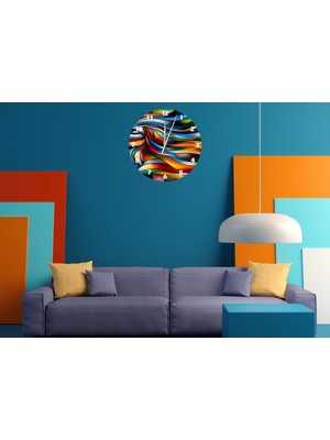 Ti Play Renk Rüzgarı 30 x 30 cm  Akrilik Dekoratif Modern Duvar Saati