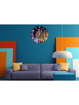 Ti Play Işıldayan Kuleler 30 x 30 cm  Akrilik Dekoratif Modern Duvar Saati