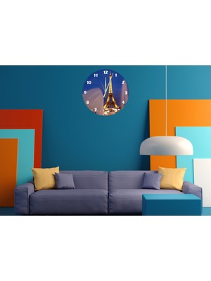 Ti Play Bir Paris Gecesi 30 x 30 cm  Akrilik Dekoratif Modern Duvar Saati