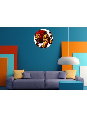Ti Play Aslan Saldırıyor 30 x 30 cm  Akrilik Dekoratif Modern Duvar Saati