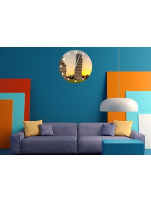 Ti Play Pisa Kulesi 30 x 30 cm  Akrilik Dekoratif Modern Duvar Saati