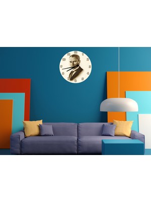 Ti Play Mustafa Kemal 30 x 30 cm  Akrilik Dekoratif Modern Duvar Saati
