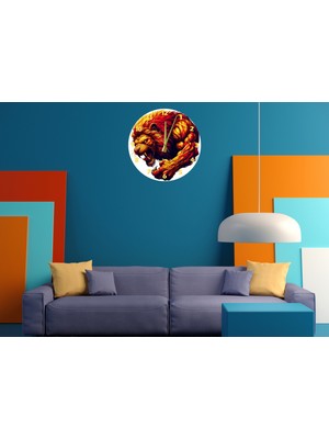 Ti Play Aslan Parçalıyor 30 x 30 cm  Akrilik Dekoratif Modern Duvar Saati
