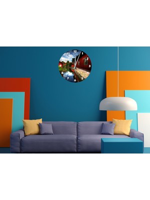Ti Play Şehrin Ortasında Nehir 30 x 30 cm  Akrilik Dekoratif Modern Duvar Saati