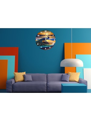 Ti Play Tavus Kuşu 30 x 30 cm  Akrilik Dekoratif Modern Duvar Saati