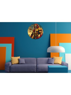 Ti Play Güç Birliği Kurt Kahraman 30 x 30 cm  Akrilik Dekoratif Modern Duvar Saati