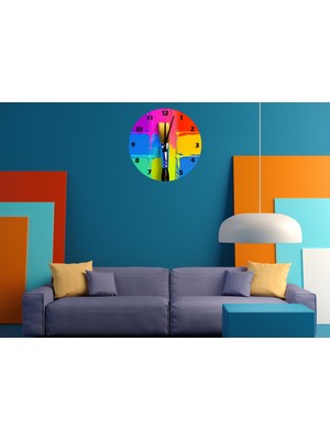 Ti Play Bir Rengim Ben 30 x 30 cm  Akrilik Dekoratif Modern Duvar Saati