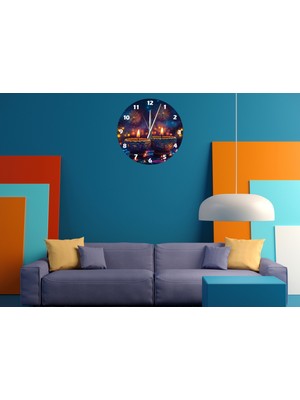Ti Play Romantik Bir Gece 30 x 30 cm  Akrilik Dekoratif Modern Duvar Saati