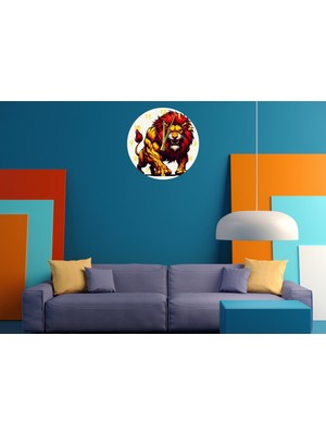 Ti Play Asil ve Sinirli Aslan 30 x 30 cm  Akrilik Dekoratif Modern Duvar Saati