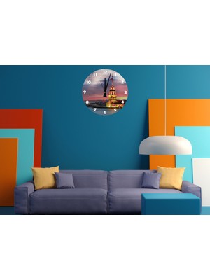Ti Play Kız Kulesi 30 x 30 cm  Akrilik Dekoratif Modern Duvar Saati