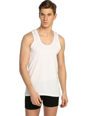 Pierles Erkek Ribana Klasik Atlet %100 Pamuk Beyaz 6'lı Paket Askılı Kol Tipi M Beden ELF568T0102CCM6